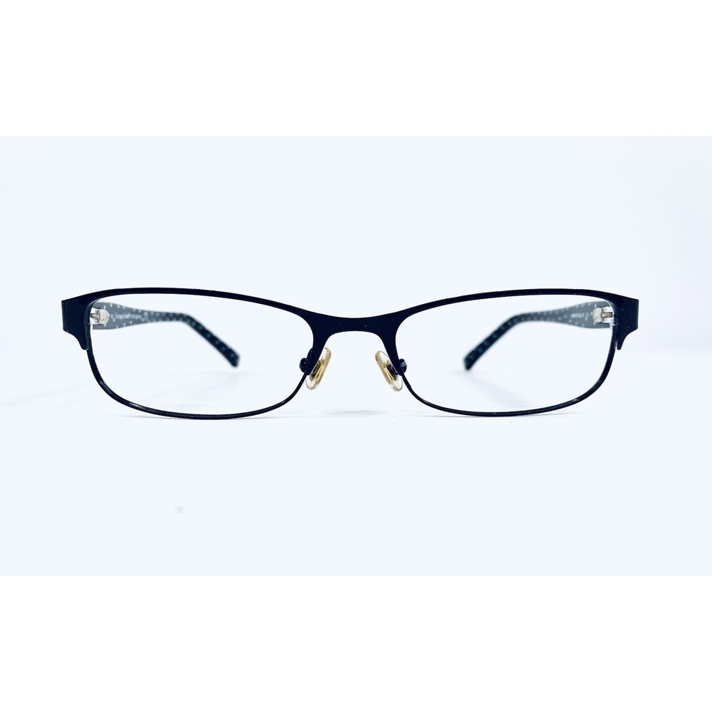 Kate Spade NY Black White Metal Rectangular Glasses W Acetate Temple 52 17 135
